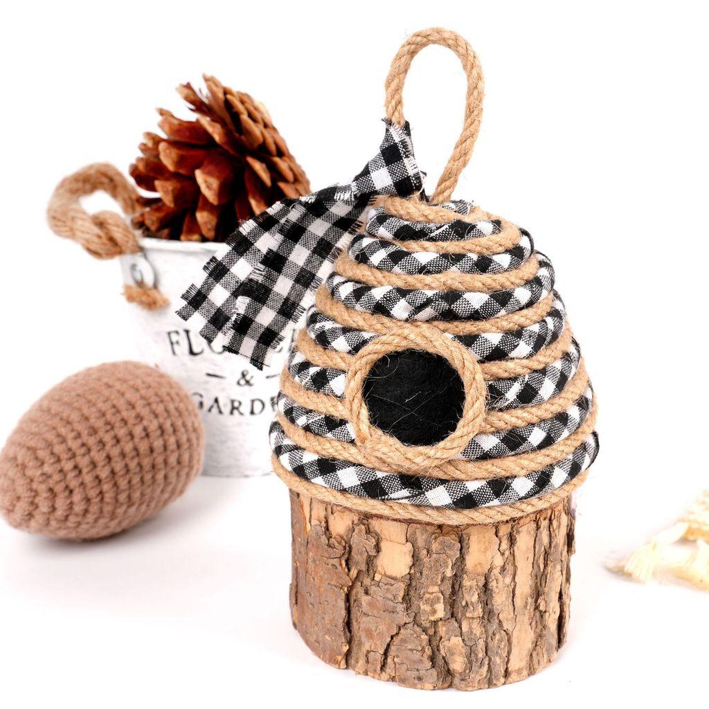 Bee Skep Home Decor With Braided Jute Rope For Themed Party Venues And Wall Art