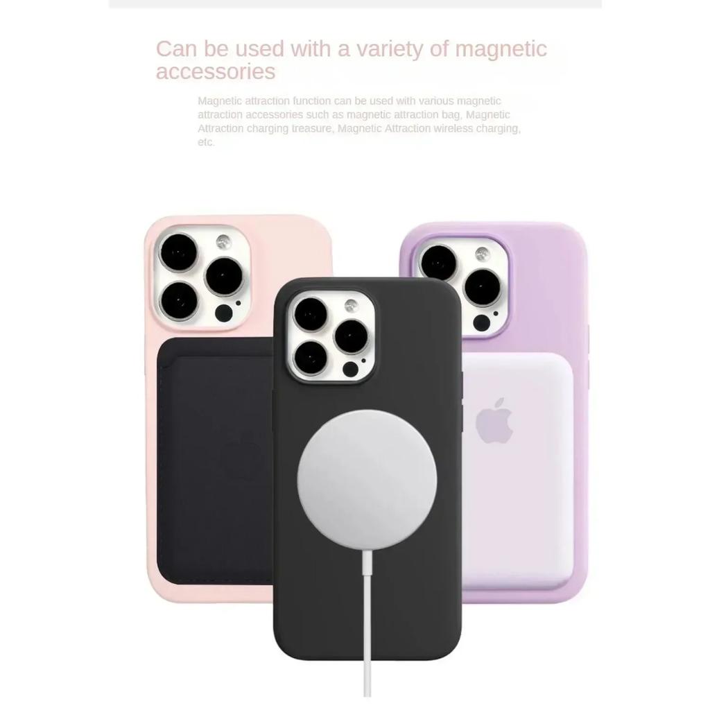 Liquid Silicone Magsafe Case for iPhone 16 14 13 12 15 Pro Max Plus Original Magnetic Wireless Charging Cover for iPhone 16 Case