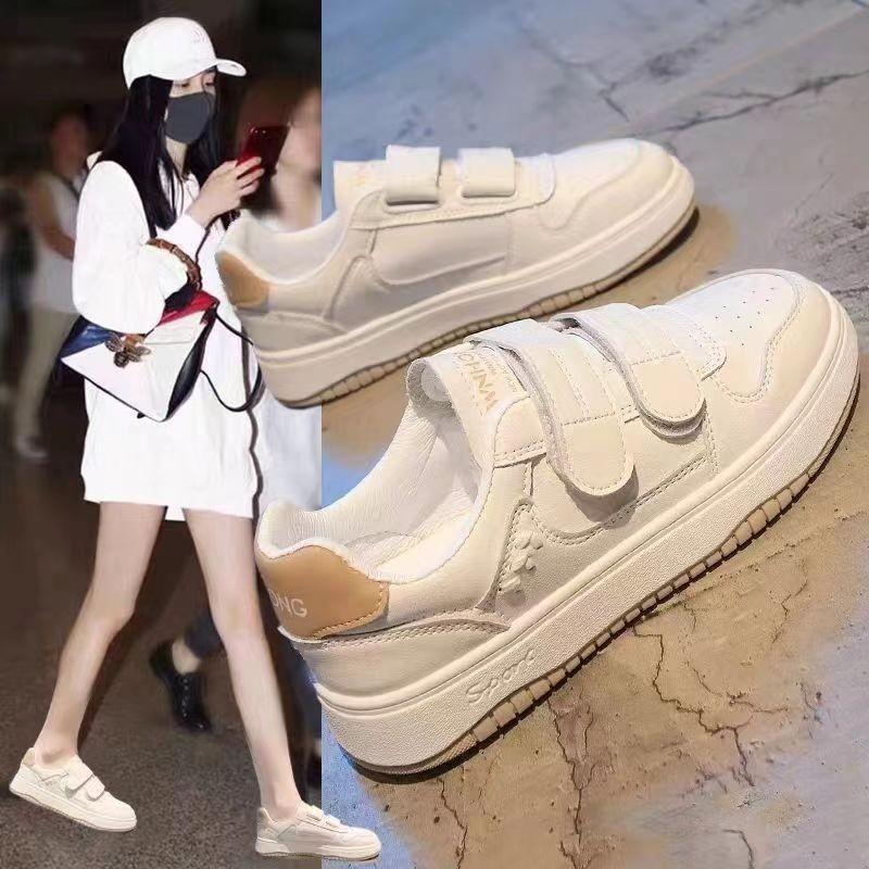 Maillard white shoes women's 2025 spring new board shoes women's Velcro sports shoes foreign versatile student board shoes