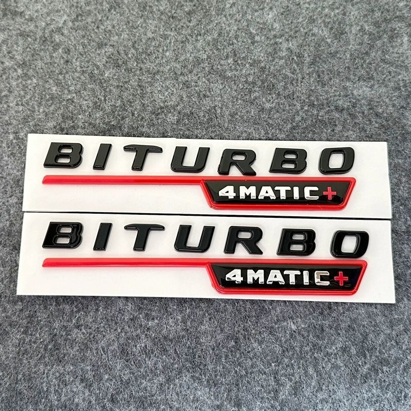 2Pcs V8 Biturbo 4matic Car Fender Side Emblem Logo Badge For C63S W205 E63S W213 S63 W222 GLC63S X253 GLE63S W167 AMG Accessories