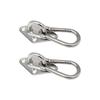 Hanging Mount Hardware Kit with Stainless Steel Pad Eye Plate and Snap Hook Set, 2 Pack 4-Hole Base for Wall Use