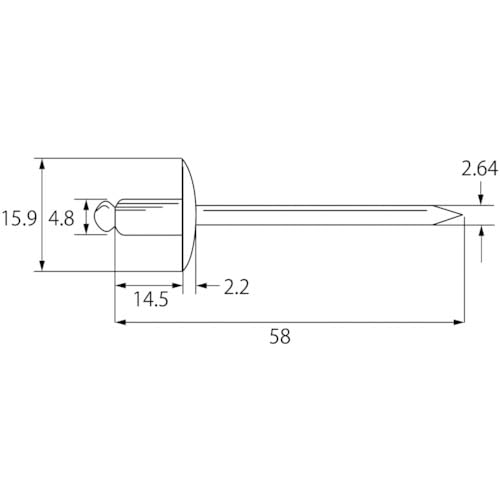 Lobtex Ebi Blind Rivets, Large Flange (500 Pieces), Aluminum/Steel 6-6, NSA66LF