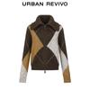 UR Women's Retro Argyle Short Knit Cardigan