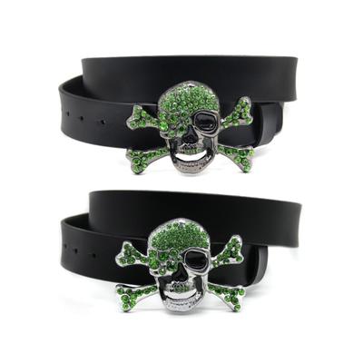 Totenkopf Schnalle Gürtel Damen Taillengürtel Strass Schnalle Gürtel Western Cowboy Y2k Mädchen Mode Gürtel für Jeans