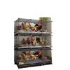 Large Iron Chicken Coop & Rabbit Cage for 20 Birds, 3-Layer, Indoor/Outdoor with Automatic Waste Cleaning