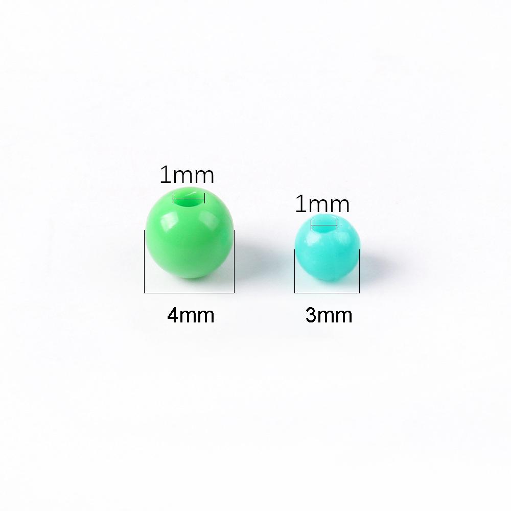 42-Color Acrylic Solid Color Round Beads Rice Beads Handmade Diy Beaded Loose Beads Bracelet Necklace Jewelry Material 3/4Mm