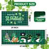 St. Patrick's Day Kitchen Rugs Sets of 2 Lucky Shamrock Gnomes Kitchen Mat St Patricks Day Floor Decorations Non Skid Washable Buffalo Plaid Mats for