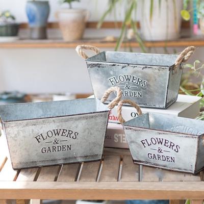 Flowerpot Fade-less Fall-resistant Retro Printing Anti-deformed Plant Pot