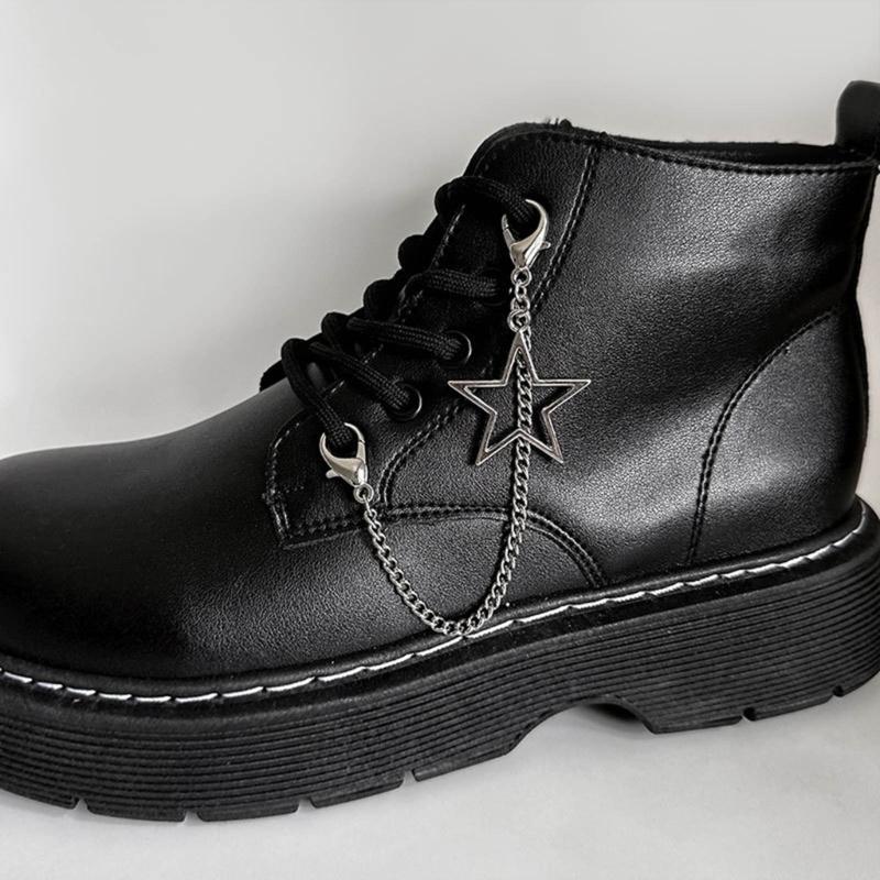 Stylish Shoe Chain Unique Hollow Star Pendant Martins Boots Chains Canvas Shoes Buckles for Casual and Formal Occasions