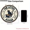Rustic Wooden Sign with Cute Black Cat Pattern - The Litte Room Round Sign for Pet's Door Hanging Decor - Ideal Home Decoration