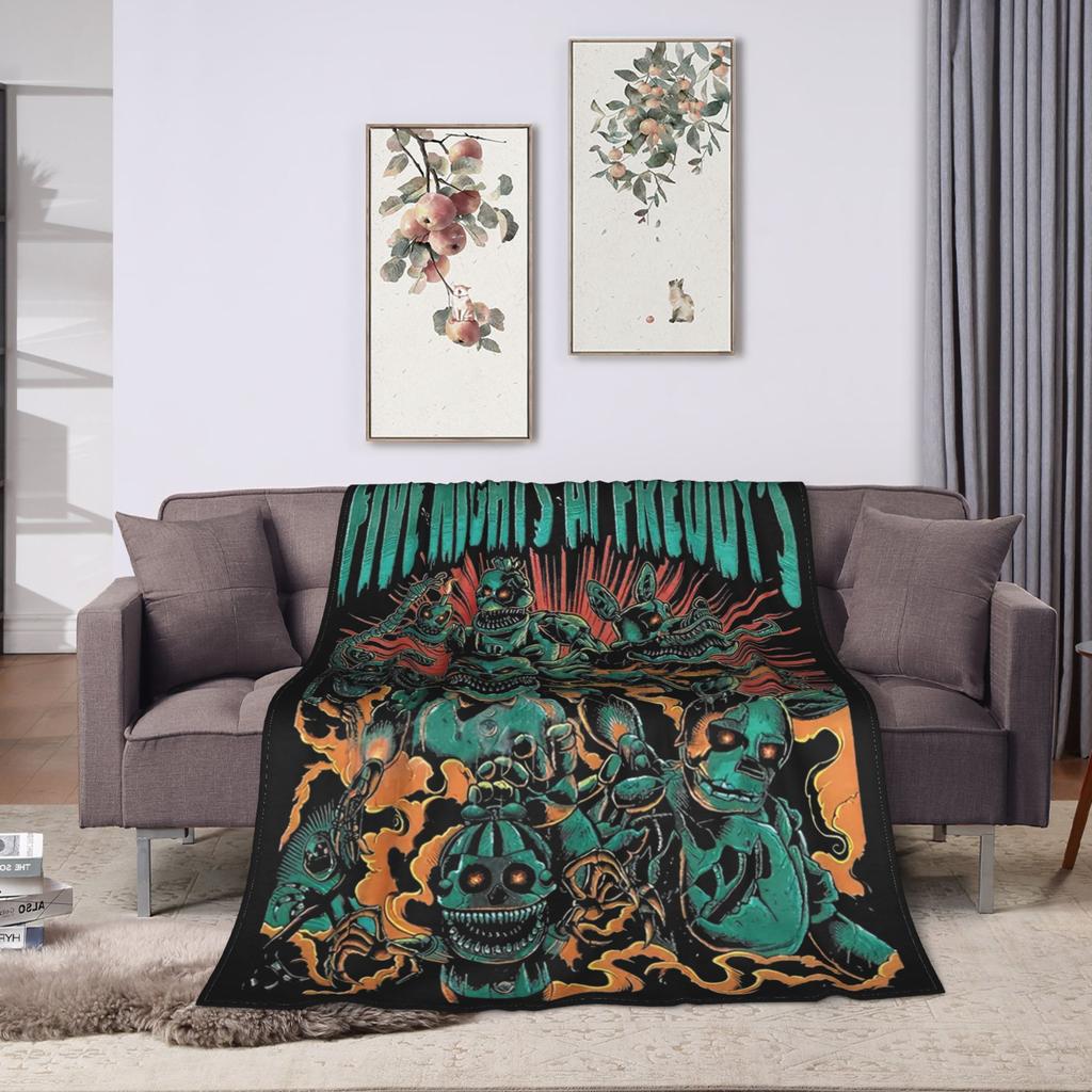 FNAF At Freddys Blanket Fleece Spring Autumn Multi-function Ultra-Soft Throw Blanket for Sofa Travel Bedding Throws