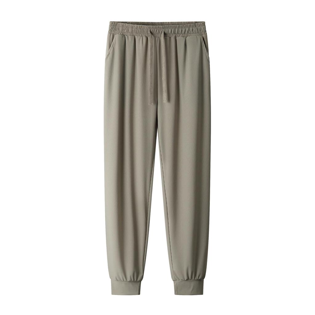 Summer Ice Silk Quick-Dry Joggers: Breathable, Stretchy, Long Pants for Men & Women - Ideal for Casual Sports.