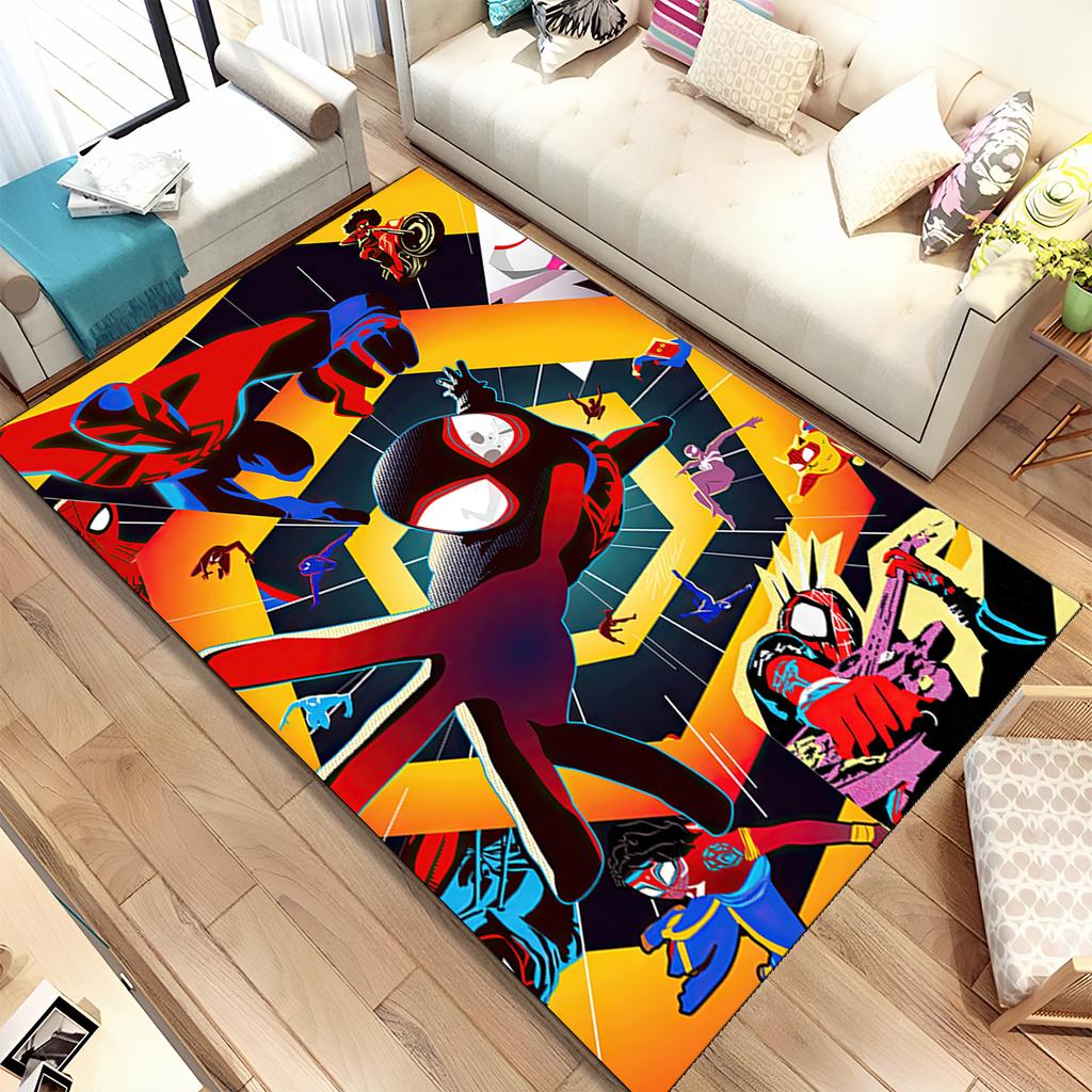 HD Cartoon Marvel Avengers Spiderman Teppich für Zuhause Wohnzimmer Schlafzimmer Sofa Fußmatte Dekor, Kinderteppich Rutschfeste Bodenmatte