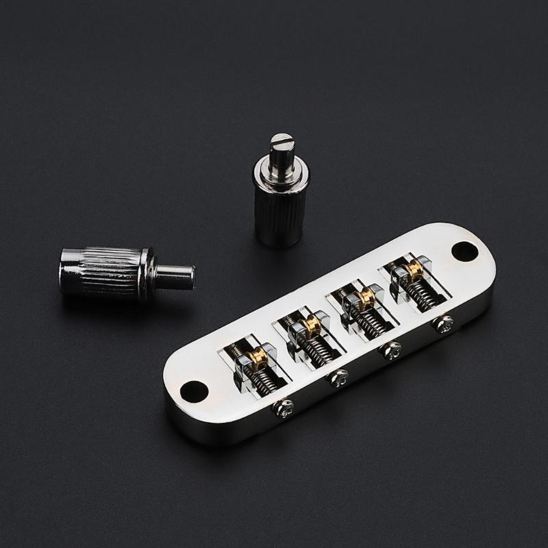 Professional Roller Saddles Guitar Bridge Replacement 4 String Guitar Bridge Roller Saddles Guitar Bridge Guitar Accessory