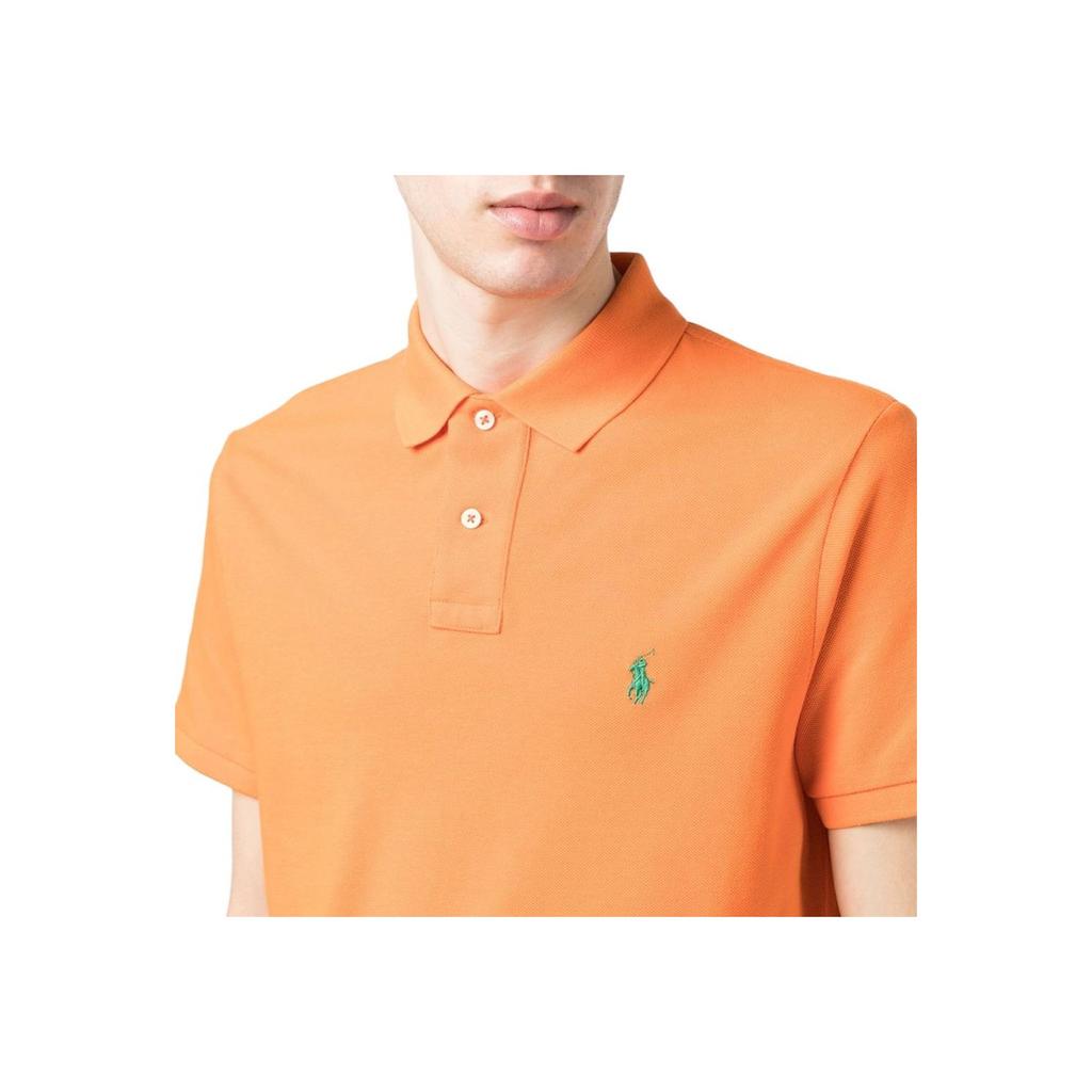 Polo Ralph Lauren SS23 Solid Color Logo Embroidered Short Sleeve Polo Shirt Men Tops Orange 710680784-315