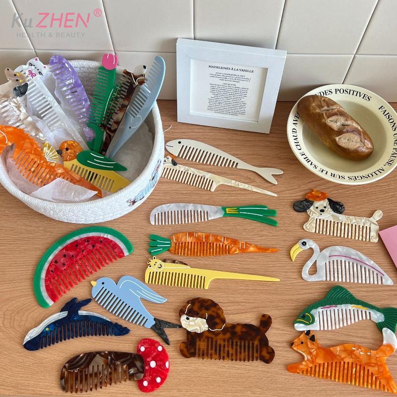 1PC Cute Creative Cartoon Anti-static Acetate Hair Comb Lovely Hair Care Hairdressing Combs Head Massage Hairbrush Tool Accessor