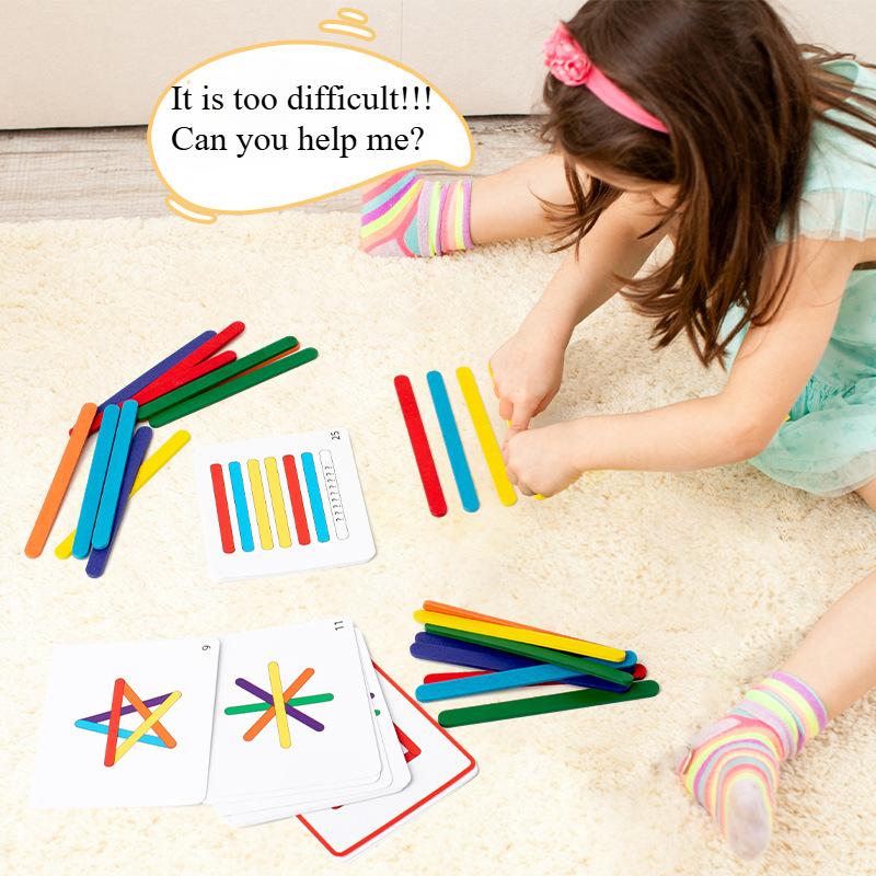 Wooden children's logical thinking early education puzzle, baby color cognition puzzle, building blocks puzzle, wooden toys
