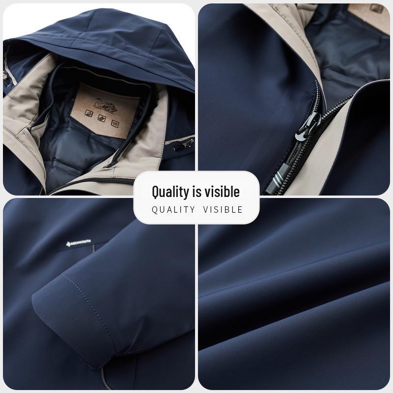 Men's High-End Winter Down Jacket: Middle-Aged & Elderly Business Casual, Thickened Warm Hooded Coat