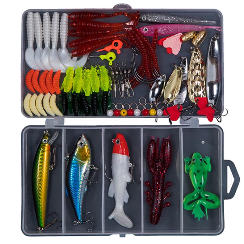 

Классический набор приманок: Приманки для пресной и соленой воды - Блесна на жереха, Мягкие приманки, Thunder Frog, Воблеры-минноу