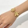 Fashion Flower Cuff Bracelet Gold Color Open Arm Bangle Elegant Vintage Elegant Bangles  Wedding
