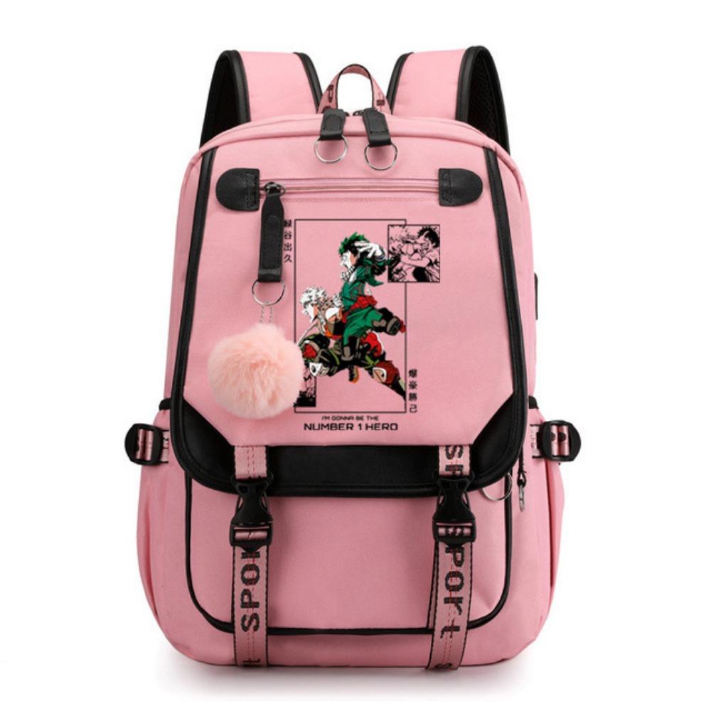 Riman My Hero Academy, Surrounding Backpacks, Large-capacity Student Schoolbags, USB Computer Bags, Travel Bags