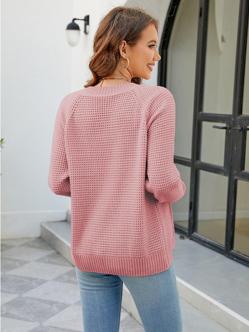 ZIMOXUAN Повседневный свитер с круглым вырезом и молнией — модный вязаный кардиган — фото 8