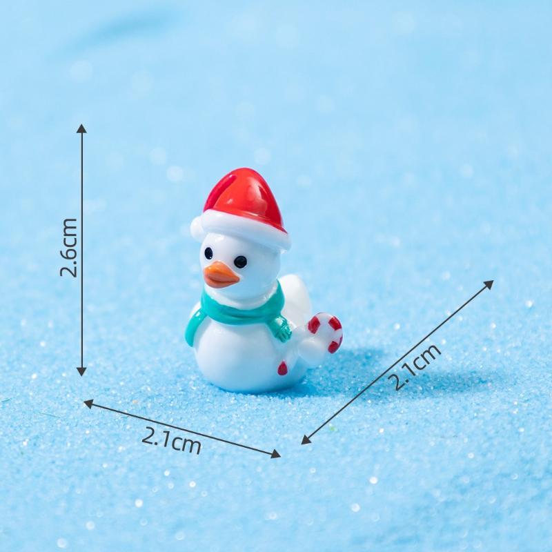 Mini Christmas Resin Figurines Adorable Cartoon Pattern Vivid Handmade Details UV Resistant for Garden Yard Christmas Tree Decoration