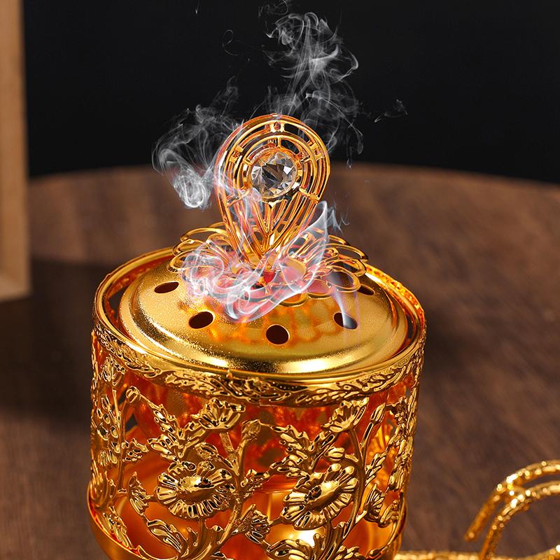 Retro Exquisite Incense Burner Aromatherapy Sandalwood Burner Ornament Handheld Incense Burner Home Desktop Decoration