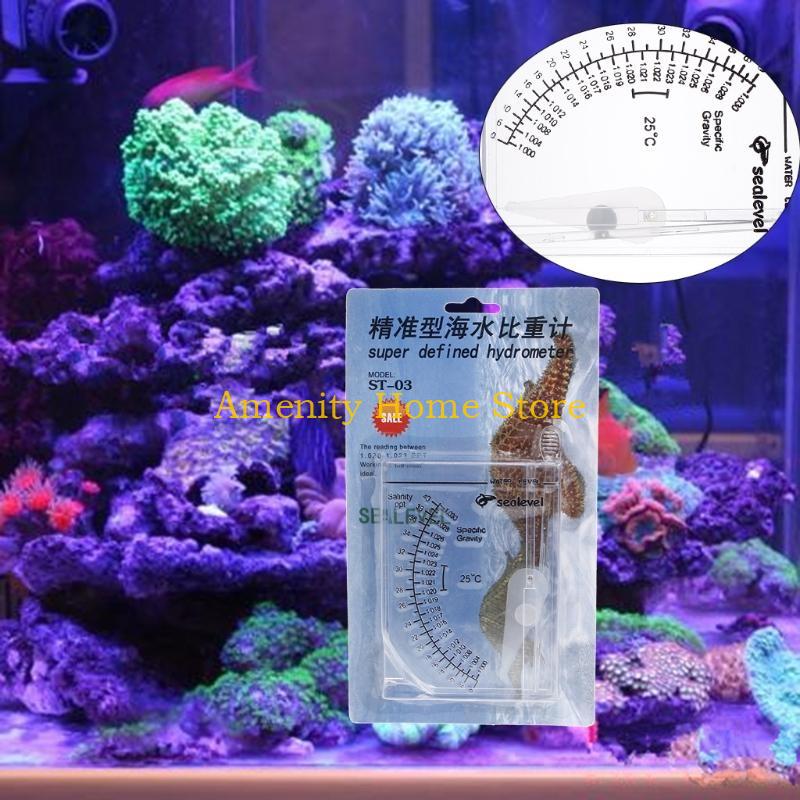 F26C Seawater Hydrometer for Aquarium Seawater Densimeter Salinity Meter Specific 1.000-1.030 Salinity Ppt 0-40