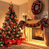 100pcs Glitter Artifical Christmas Flowers Mreey Christmas Tree Decoration Happy New Year Ornaments Xmas Fake Flowers natal