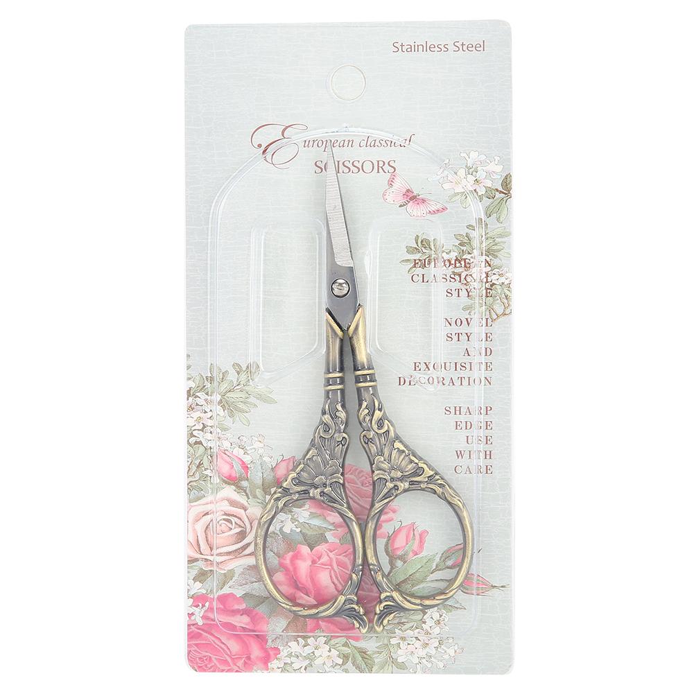 European Retro Scissor DIY Hand Made Cross Stitch Craft Creative Fancy Antique Needlework Tools(Bronze(B01 003 00124) )