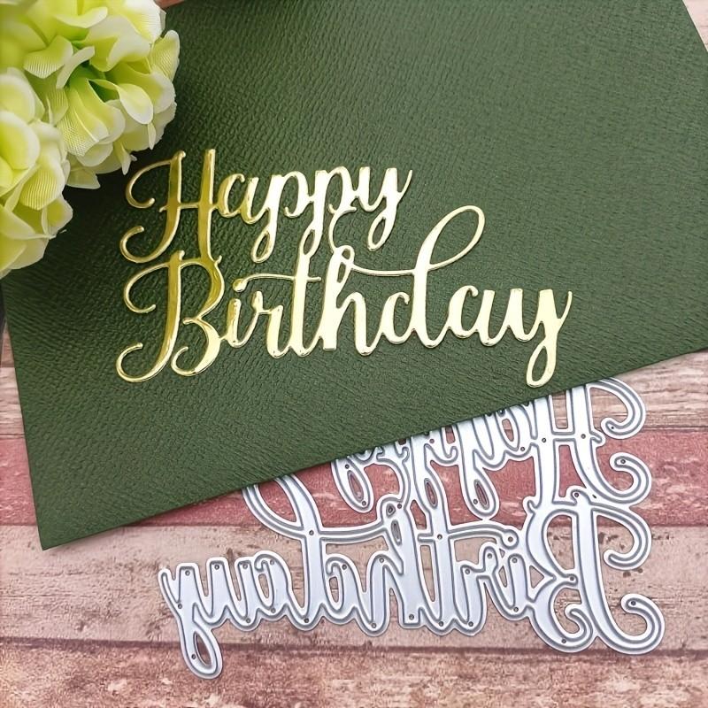 2Pcs/Set Happy Birthday Metal Cutting Dies Stencil for DIY Scrapbooking Photo Album Embossing Paper Cards Crafts Diecuts