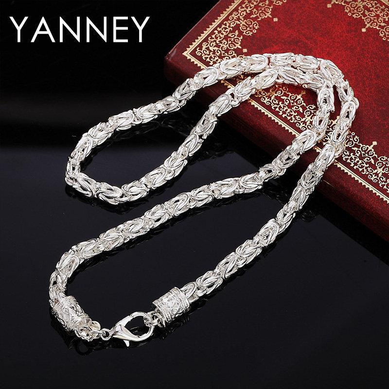 

New listing 925 Sterling Silver 20 Inches 5MM Personalized Man Necklace Woman Fashion Charm Hip Hop Jewelry Christmas Gift 50cm