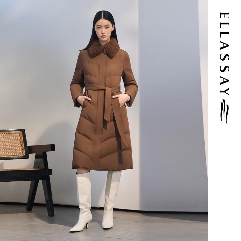 

ELLASSAY Women s Elegant Goose Down Long Puffer Jacket S