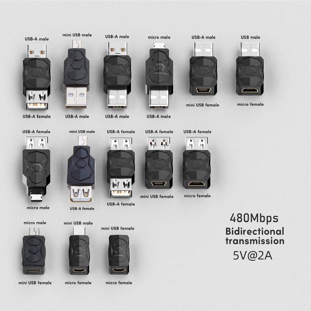 USB2.0 Adapter / Male Female Converter Connector USB Changer Adapter for Computer Tablet PC Mobilephones