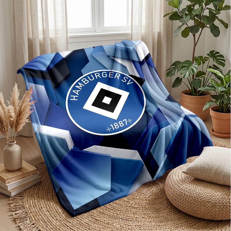 Hamburger SV Football Print Flannel Blanket, Soft Warm Lightweight Throw Blanket for Sofa Bed Camping