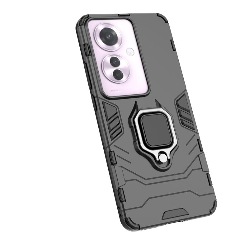 For OPPO Reno 11 F 5G Case Shockproof Armor Metal Ring Phone Case For Reno 11 F 2024 CPH2603 6.7" Car Magnetic Holder Back Cover