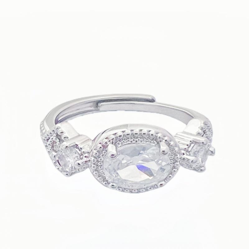 Light Luxury French High-End Open Ring Full Diamond Series Inlaid Micro-Inlaid Niche Design Simple Ring Women