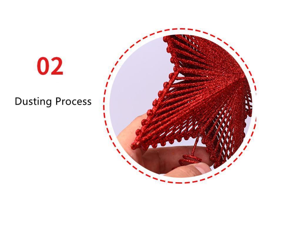 Three Dimensional Five Pointed Star Christmas Tree Top Gold Glitter Iron Decorations Christmas Window Scene Layout