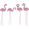 Zunate 4 Pcs Vivid Small Flamingo Statue for Yard, Mini Lawn Plastic Flamingo Statue, Outdoor Garden Flamingo Statue Ornament Lawn Decor Gifts
