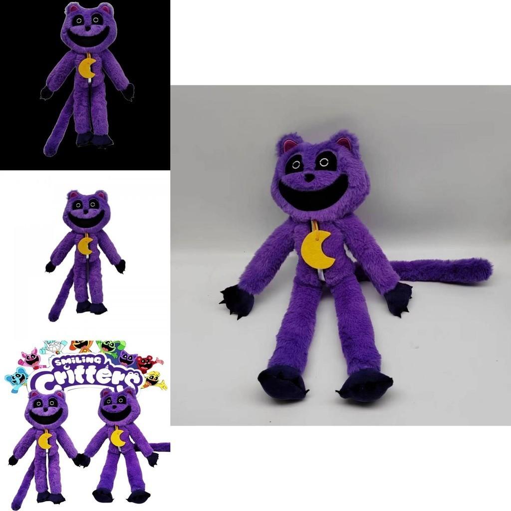 Smiling Critters Terrifying Purple Cat Monster Plush Toy Animal With Big Mouth Customizable Cartoon Style