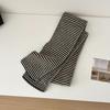 Black and white striped season classic retro basic knitted scarf fashionable versatile warm neck protection wool scarf