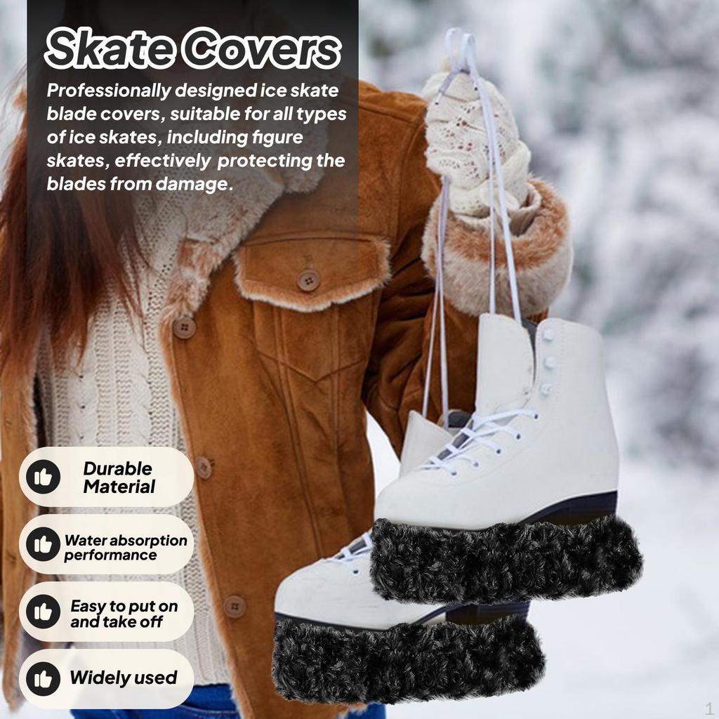 2 Pieces Ice Skate Covers Guards Portable Sleeves Comfortable Versatile Skating for