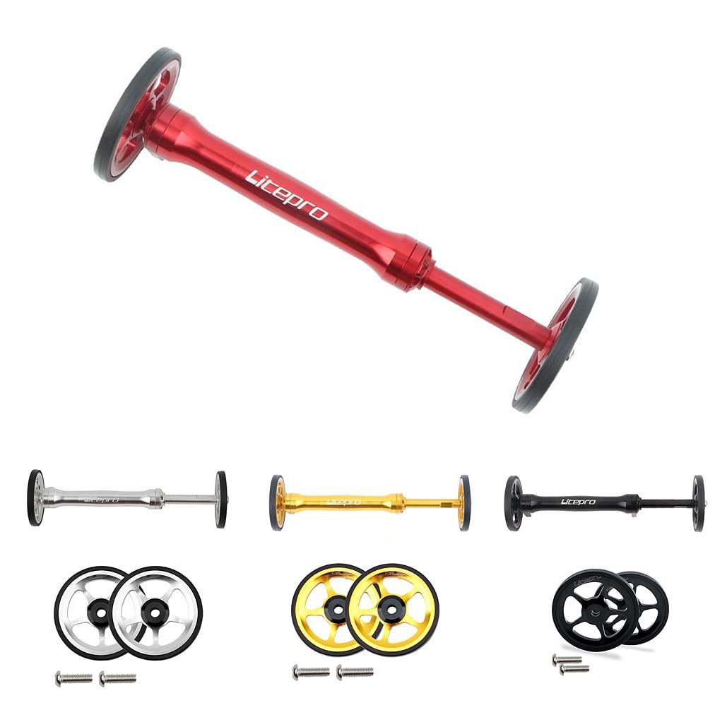 Litepro Easy Wheel Extension Rod Telescopic Bar Bike Aluminum Alloy Rear Cargo Rack Parts for Folding Bike Wheel (Silver + Bar)