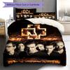 Rammstein Band Pattern Bedding,Quilt Set Quilt Cover Pillowcase Home Birthday Gift (1 * Duvet Cover + 2 * Pillowcase, Without Core)