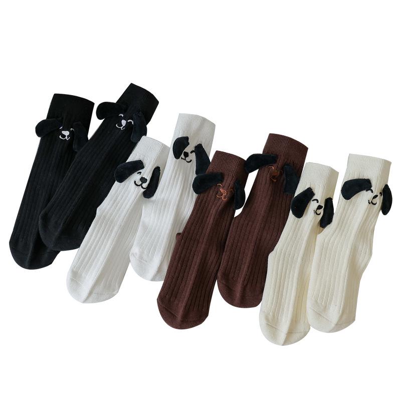 Kids' Cute Puppy Ears Mid-Tube Socks for Spring & Autumn – Korean Style for Boys & Girls