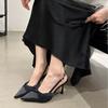 French Wrinkled High Heels Women's 2025 Spring and Summer New Rear Empty Thin Heels Light Mouth Sandals Temperament Socialite Style Single Shoes