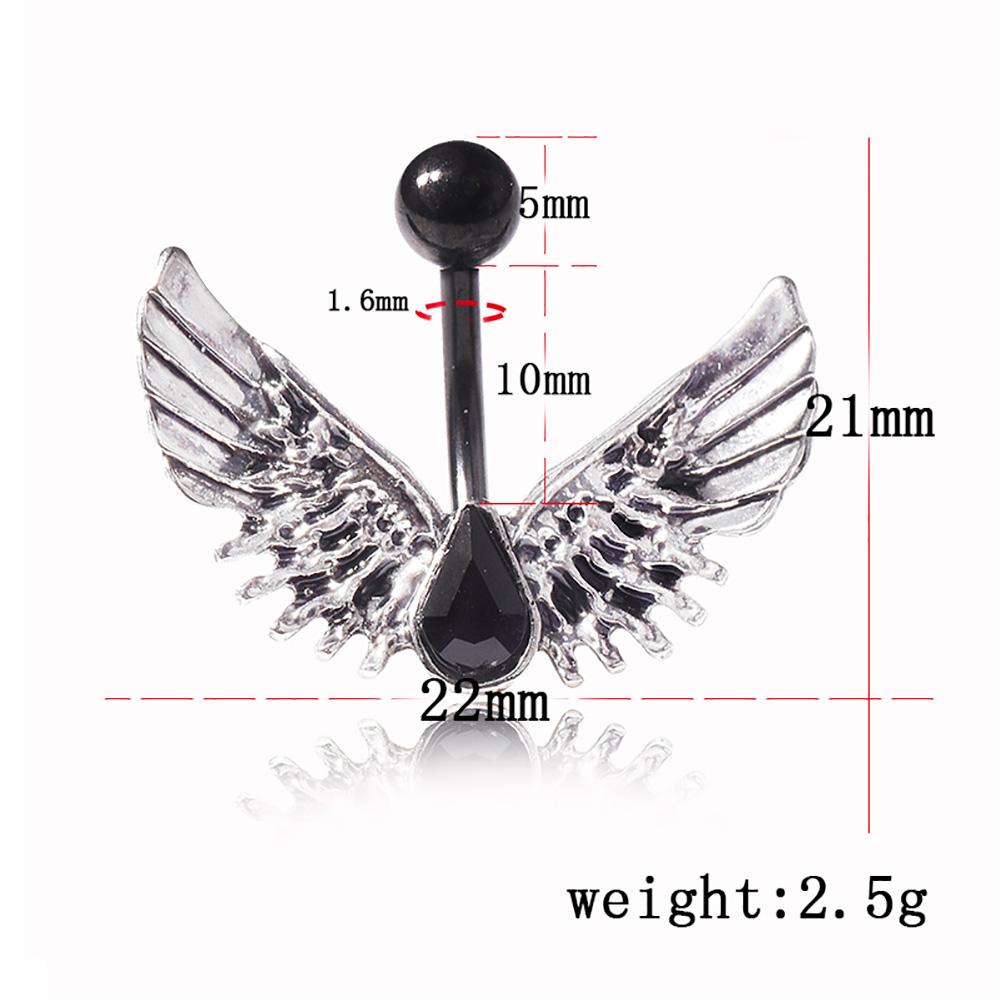 Fashion Belly Button Ring Navel Piercing Jewelry Wing Shape Stainless Alloy Jewelry Body Piercing For Women
