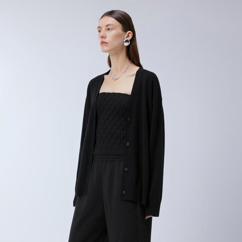 JNBY 2024 Spring V-Neck Wool Blend Knit Sweater