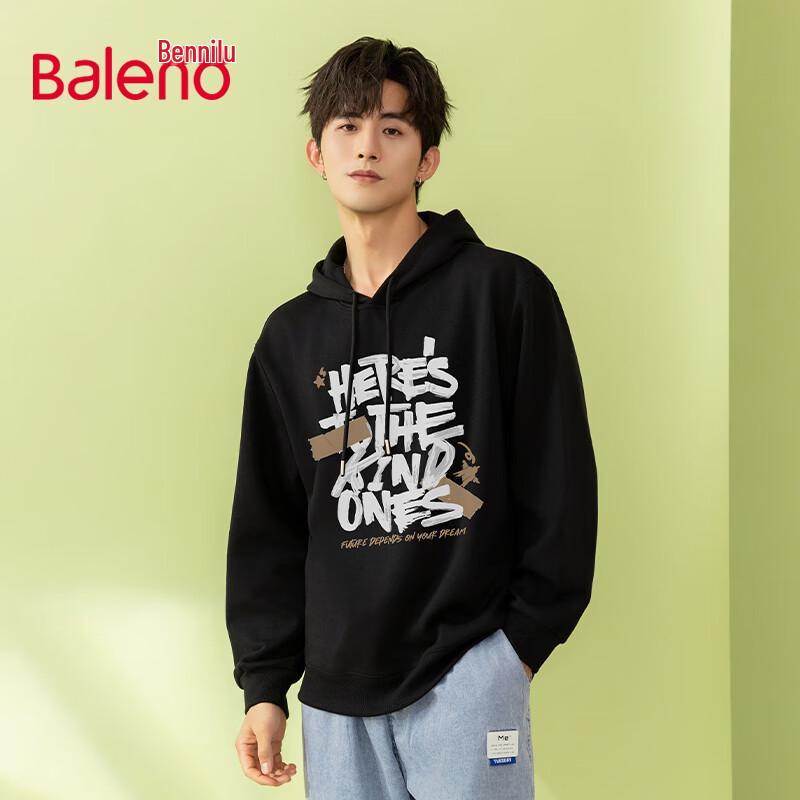 Baleno Men's Heavyweight American Graffiti Hooded Sweatshirt